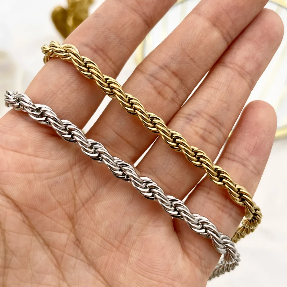 Torchon 5mm-Collana Corta in Acciaio - CAC-413-5mm