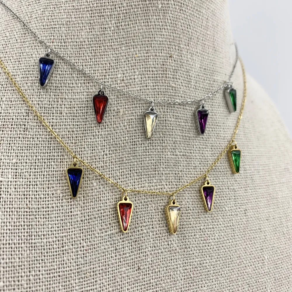 Triangolo pendente Girocollo 5074 - Collana Acciaio - CAC5074-Triangolo pendente Girocollo - Collana Acciaio