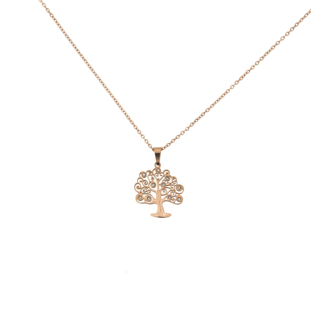 CAC6397-Albero della Vita- Collana Corta in Acciaio - CAC6397-Albero della Vita- Collana Corta in Acciaio