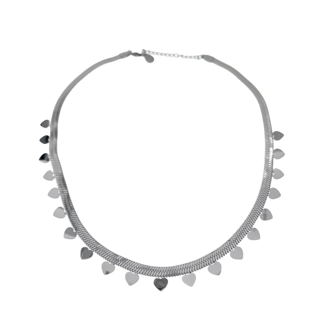 CAC6619-Serpente Cuore- Collana Corta in Acciaio - CAC6619-Serpente Cuore- Collana Corta in Acciaio