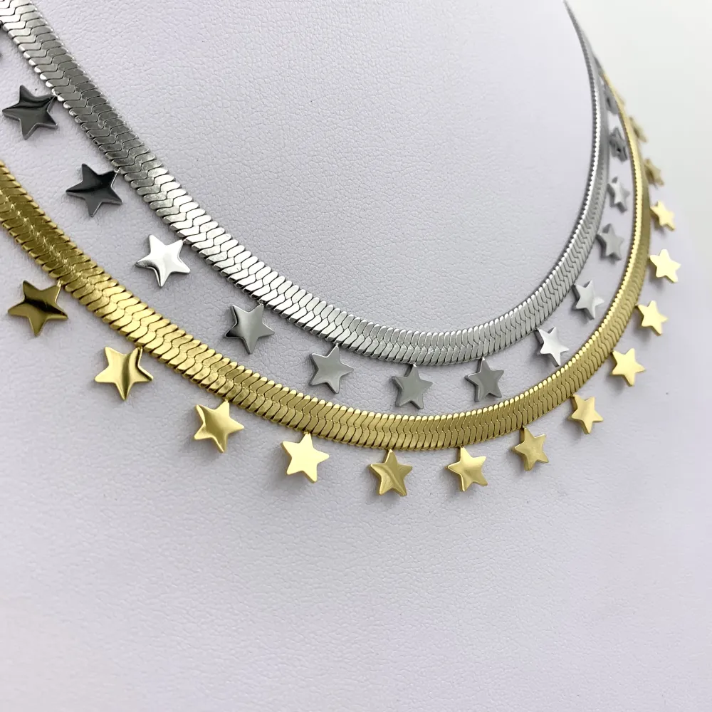 CAC6630-Serpente Stella- Collana Corta in Acciaio - CAC6630-Serpente Stella- Collana Corta in Acciaio