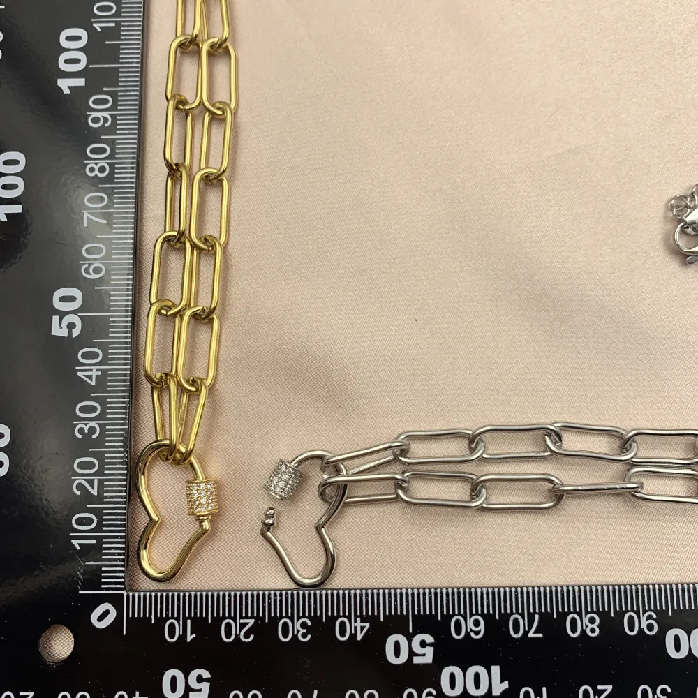 CAC7040-Cuore Zirconia- Collana Corta in Acciaio - CAC7040-Cuore Zirconia- Collana Corta in Acciaio