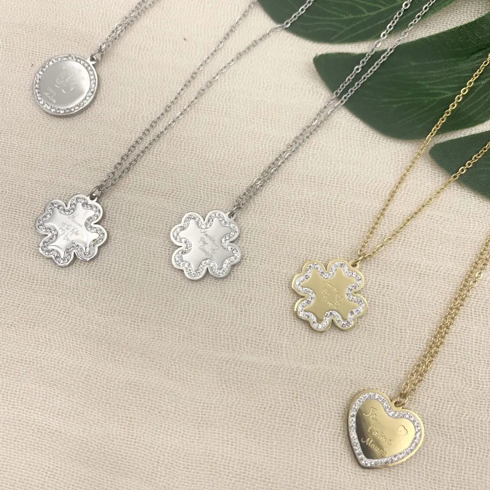 CAC7235-Quadrifoglio Amiche per Sempre-Collana Girocollo in Acc - CAC7235-Quadrifoglio Amiche per Sempre-Collana Girocollo in Acc