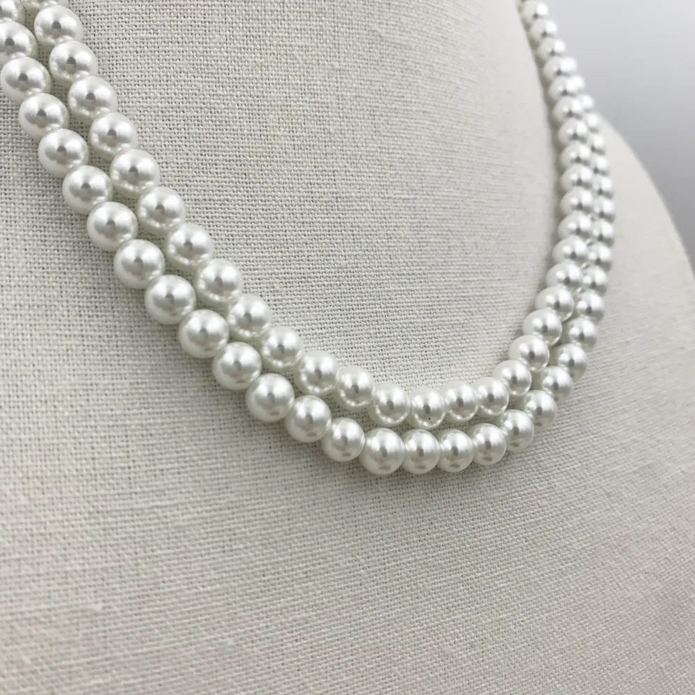 CAC7242-Perla 7 mm - Collana Corta in Acciaio - CAC7242-Perla 7 mm - Collana Corta in Acciaio