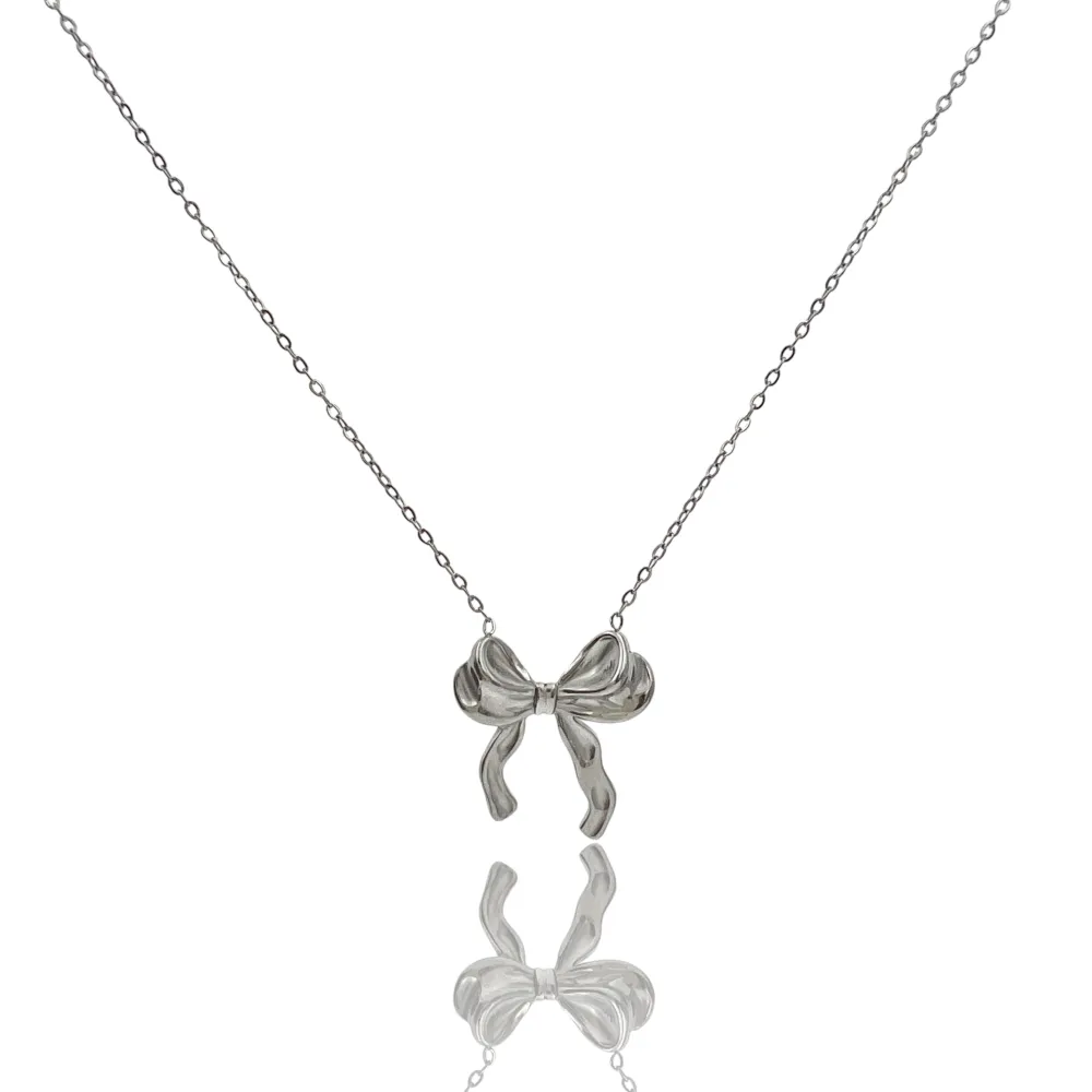 Fiocco-Collana Corta in Acciaio - CAC-732-259