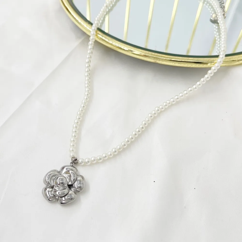 Fiore-Collana Girocollo in Acciaio - CAC-732-376