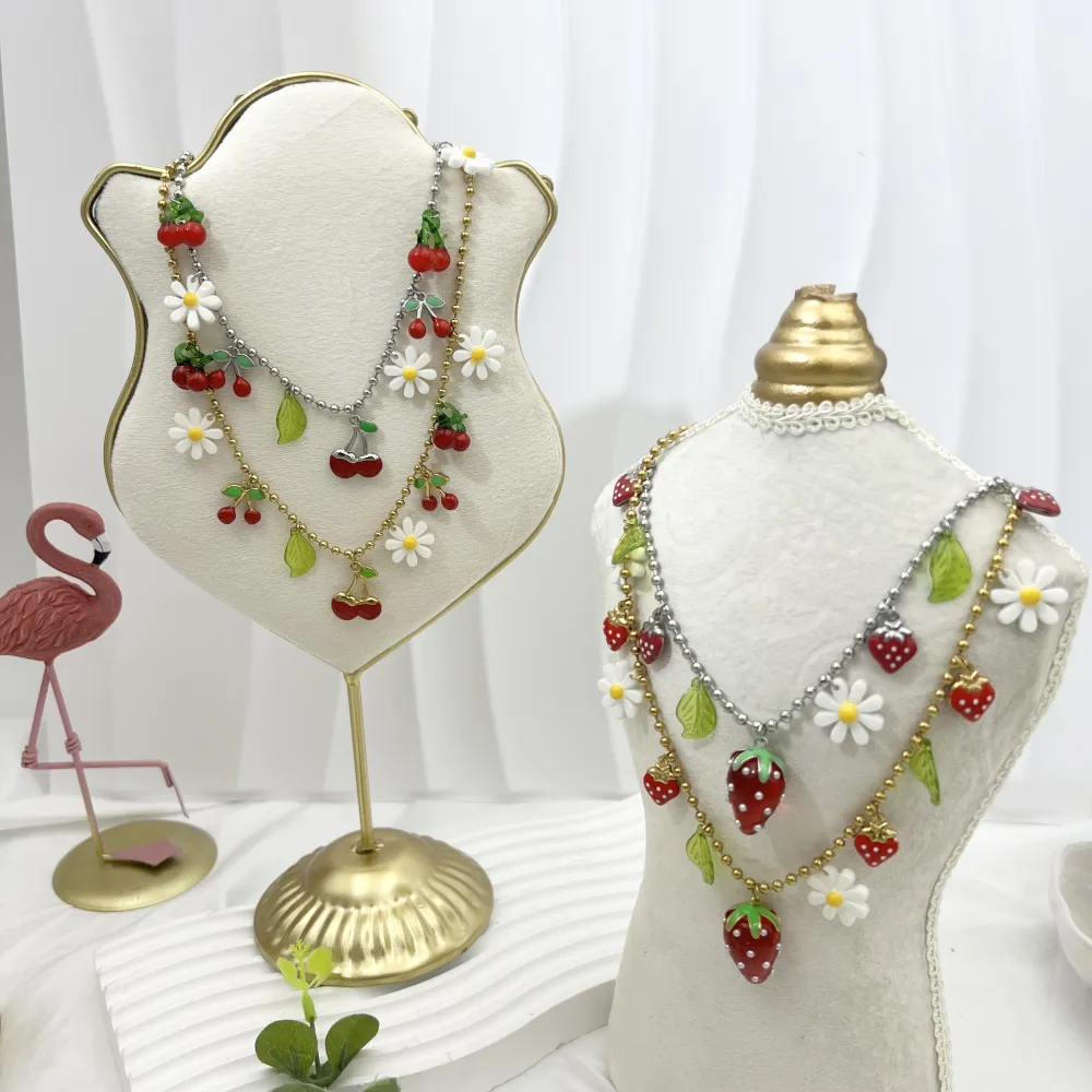 Fragola Margherita -Collana Corta in Acciaio - CAC-732-386