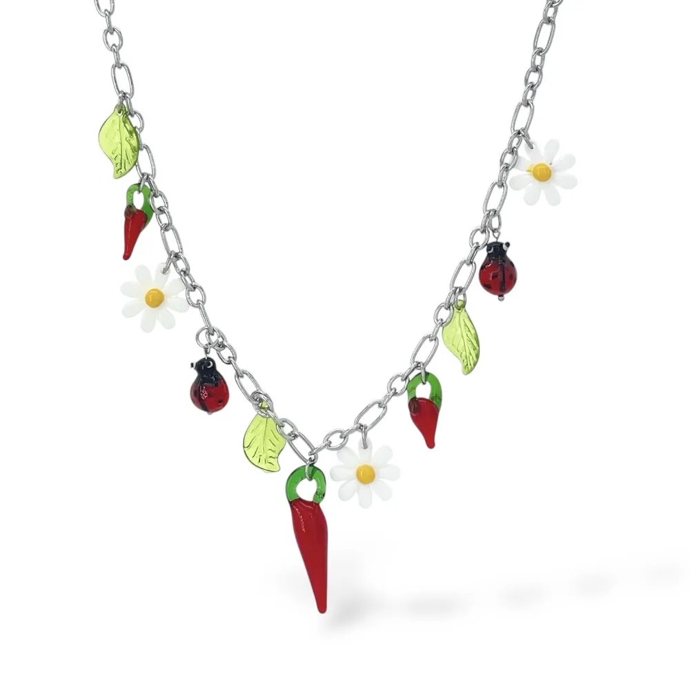 Cornino Cocinella Margherita -Collana Corta in Acciaio - CAC-732-405