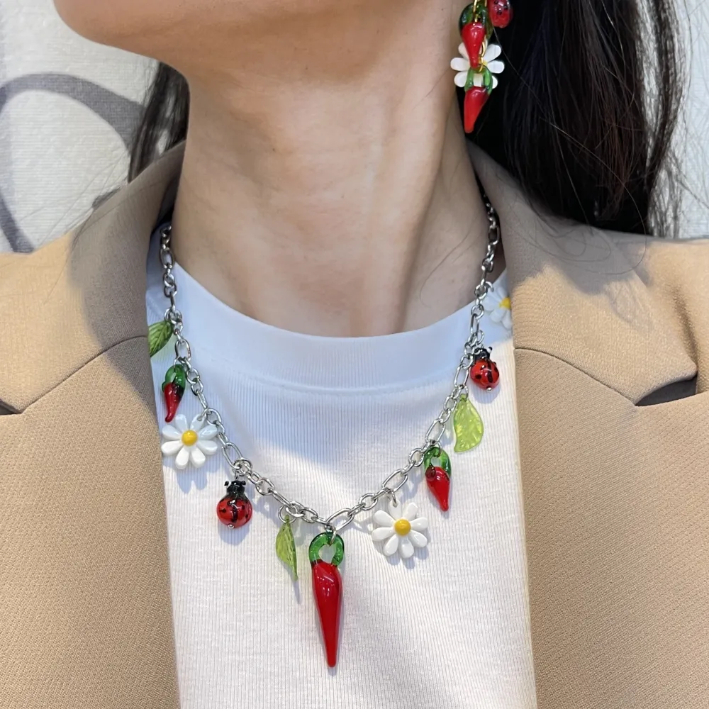 Cornino Cocinella Margherita -Collana Corta in Acciaio - CAC-732-405