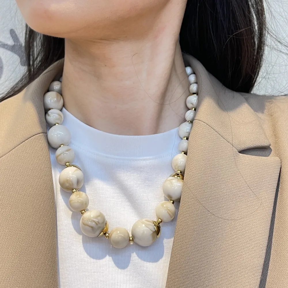 Palline Colorate -Collana Corta in Acciaio - CAC-732-426