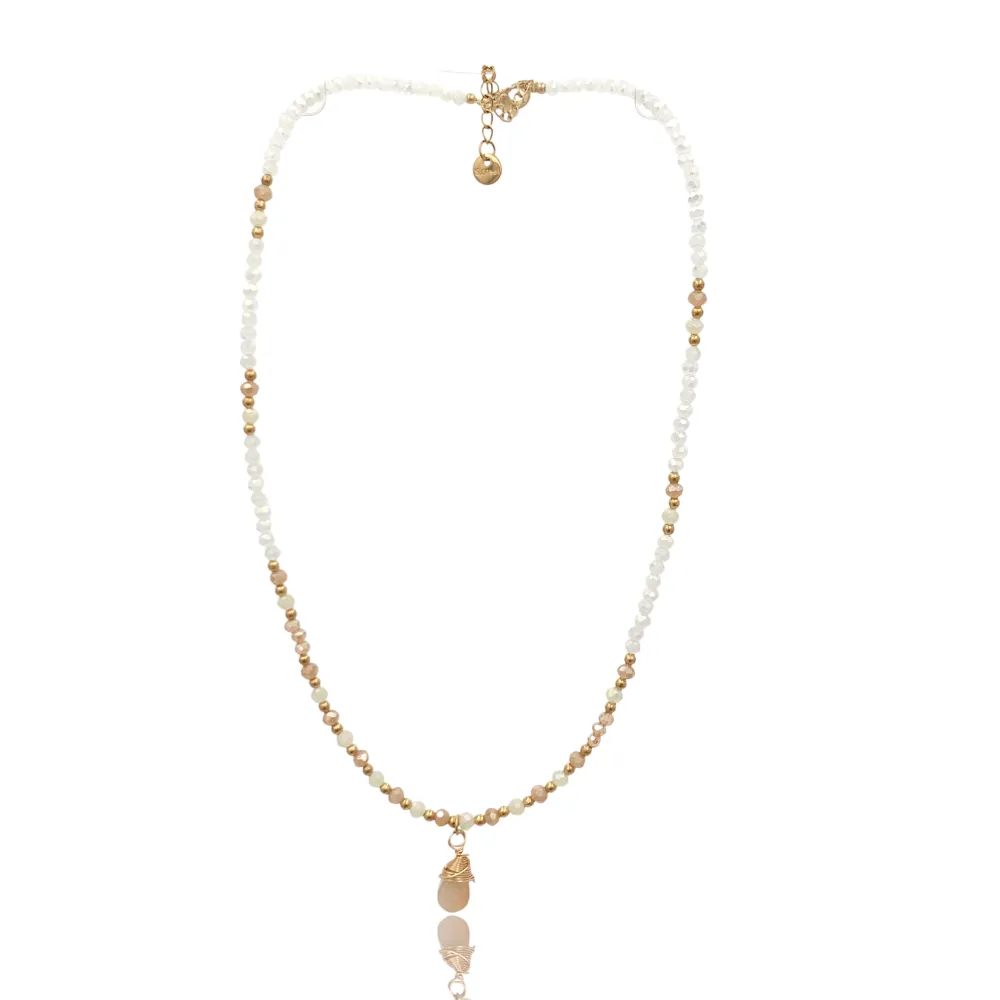 Catena con Perline-Collana Corta in Acciaio - CAC-735-20