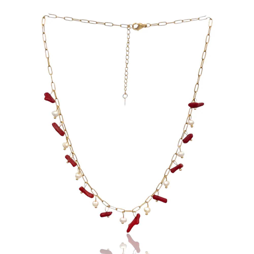 Perline Colorate-Collana Corta in Acciaio - CAC-735-23-57