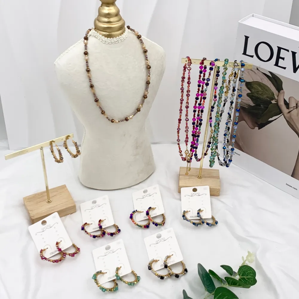 Perline Colorati-Collana Corta in Acciaio - CAC-735-33S