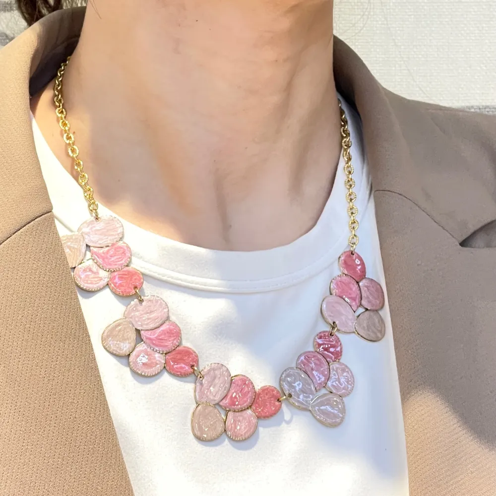 Goccia Smaltata -Collana Corta in Acciaio - CAC-735-354