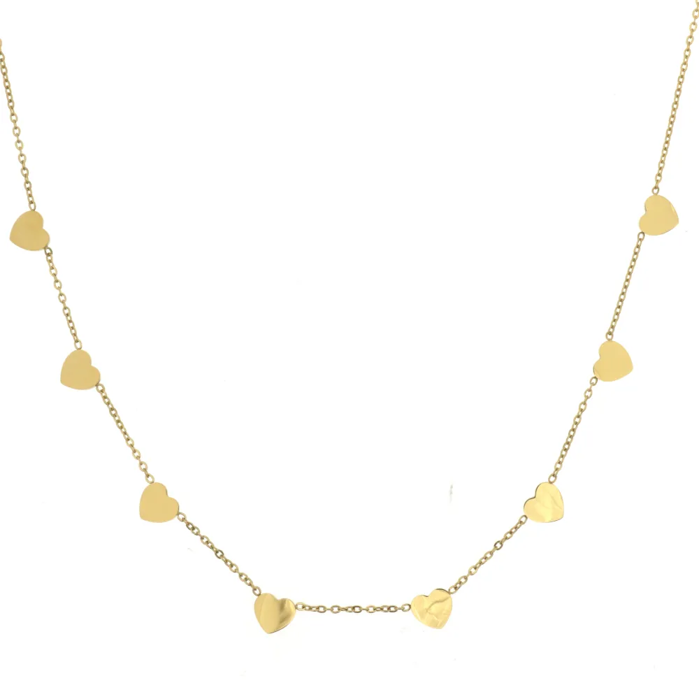 CAC-8 Cuorecini  5266 - Collana Corta in Acciaio - CAC-8 Cuorecini  5266 - Collana Corta in Acciaio