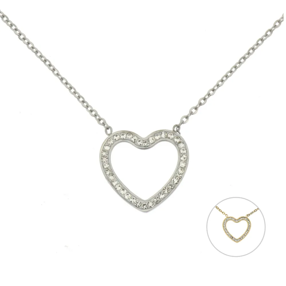 CAC-Cuore Vuoto  5312 - Collana Girocollo in Acciaio - CAC-Cuore Vuoto  5312 - Collana Girocollo in Acciaio