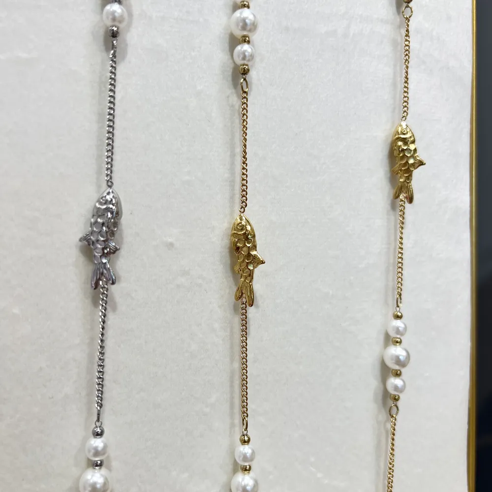 Pesce-Collana Lunga in Acciaio - CAL-103-AA5074N 86+5cm