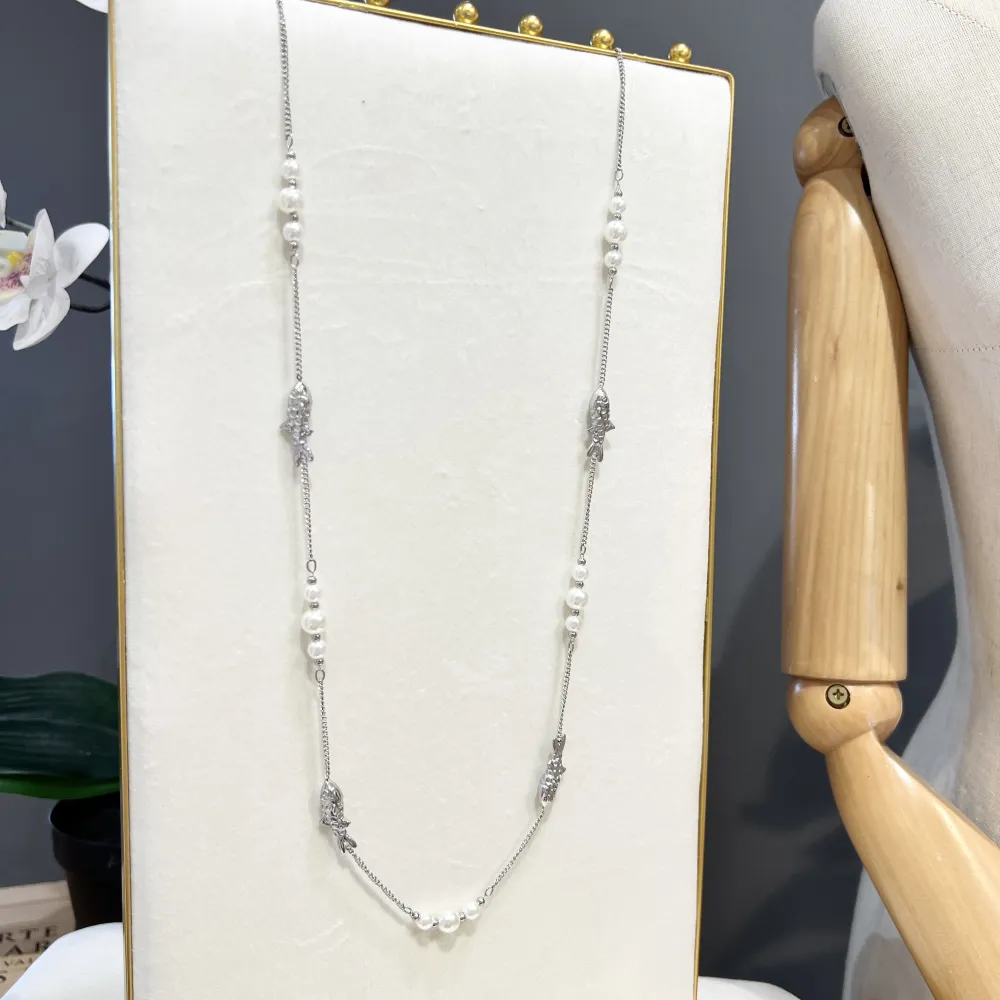 Pesce-Collana Lunga in Acciaio - CAL-103-AA5074N 86+5cm