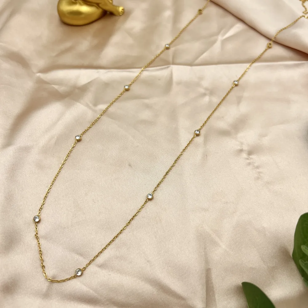 Punto Luce Copollina Zirconia-Collana Lunga in Acciaio - CAL-103-AS1380N