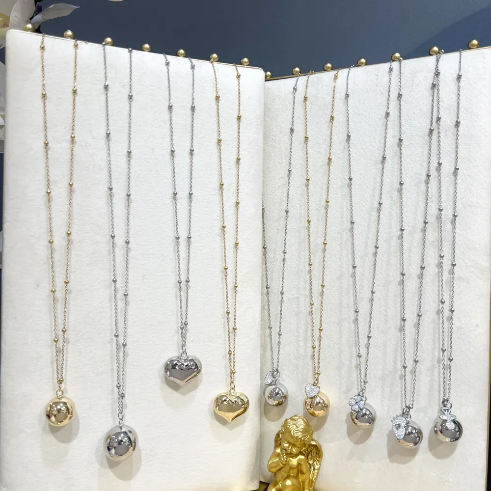 Chiama Angeli Cuore 30cm -Collana Lunga in Acciaio - CAL-413-1537