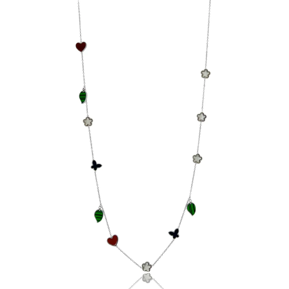 Fiore Farfall-Collana Lunga in Acciaio - CAL-413-2148