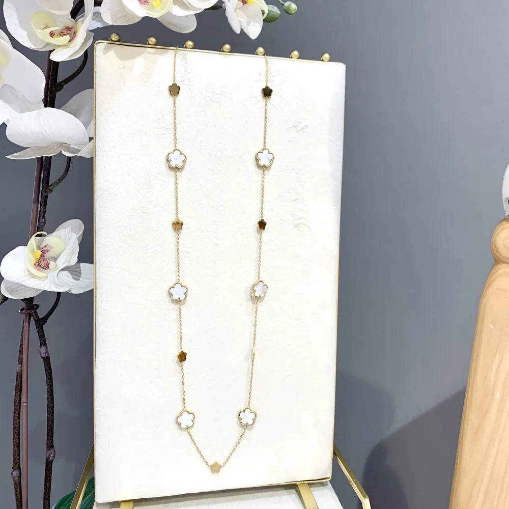 Fiore-Collana Lunga in Acciaio - CAL-413-2523 G