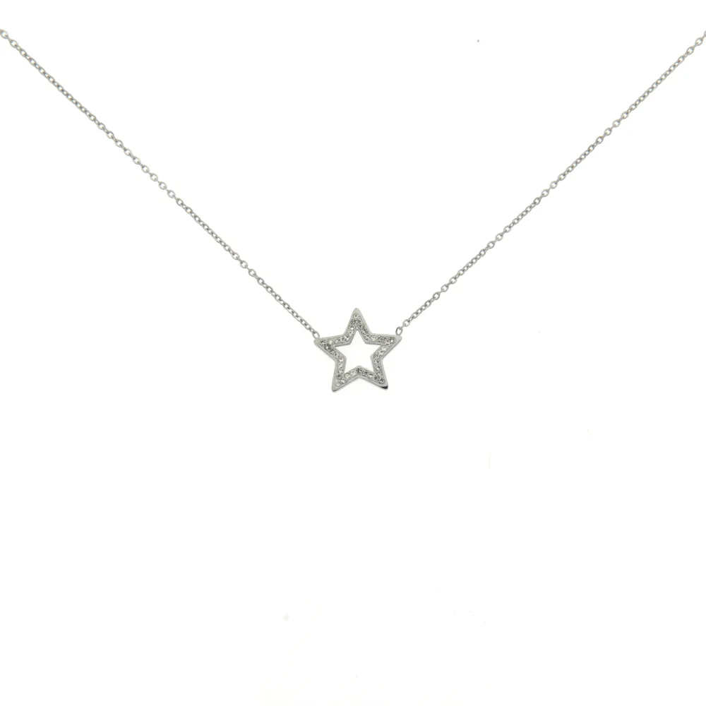 CAS- Stella 4618 - Collana in Acciaio con Strass - CAS- Stella 4618 - Collana in Acciaio con Strass