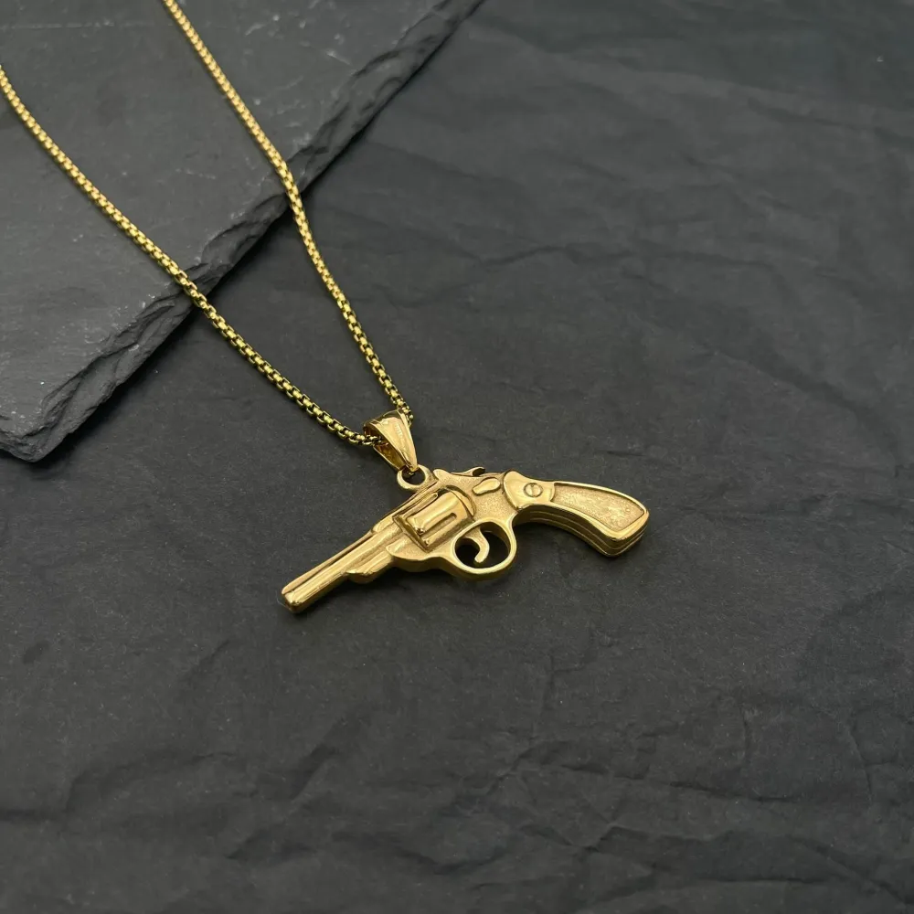 Pistola-Collana Lunga in Acciaio - CAU-423-66