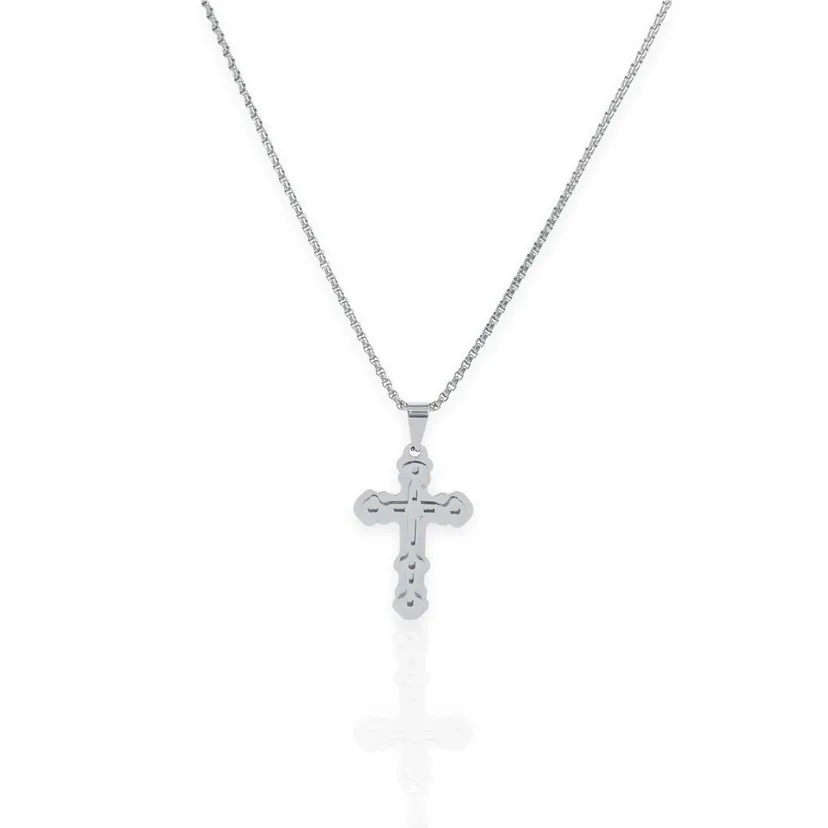 Croce-Collana in Acciaio da Uomo - CAU-600-B226