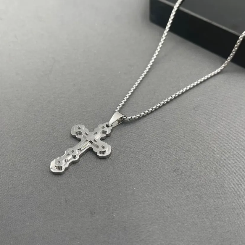 Croce-Collana in Acciaio da Uomo - CAU-600-B226