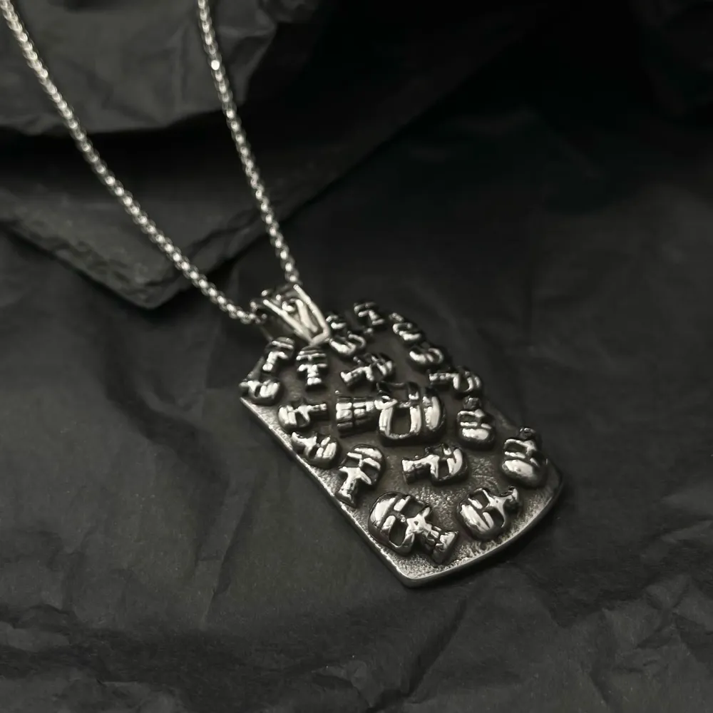 Target con teschi -Collana Lunga in Acciaio da Uomo - CAU-600-B252