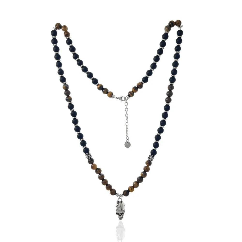 Teschio-Collana Lunga in Acciaio - CAU-600-H282