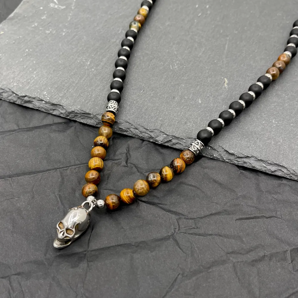 Teschio-Collana Lunga in Acciaio - CAU-600-H282