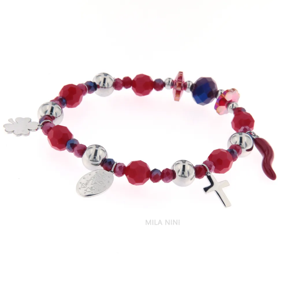 CBAE Croce Cornino - Bracciale Elastico Bracciali Acciaio 1018 - CBAE Croce Cornino - Bracciale Elastico Acciaio 1018