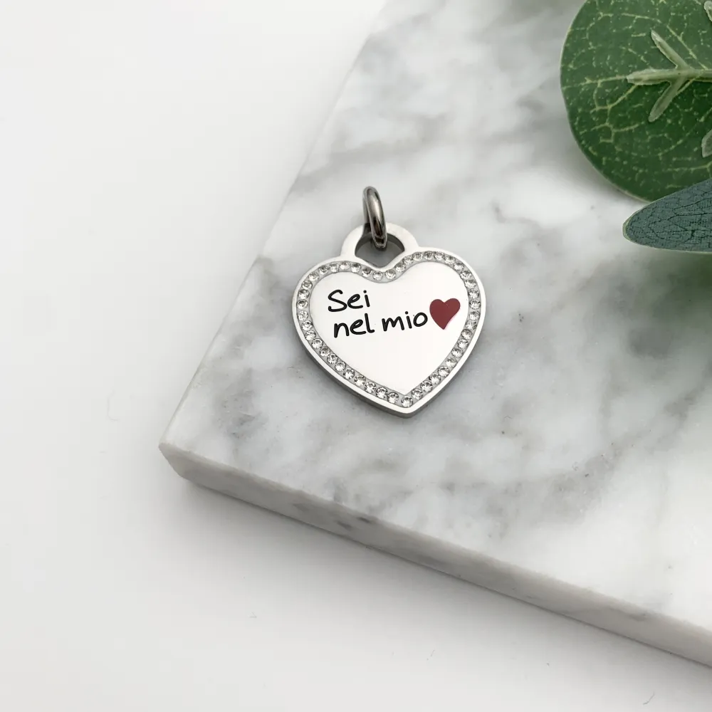 CIO-I love my mon 5481 - Ciondolo in Acciaio - CIO5481-Sei nel mio Cuore- Ciondolo in Acciaio