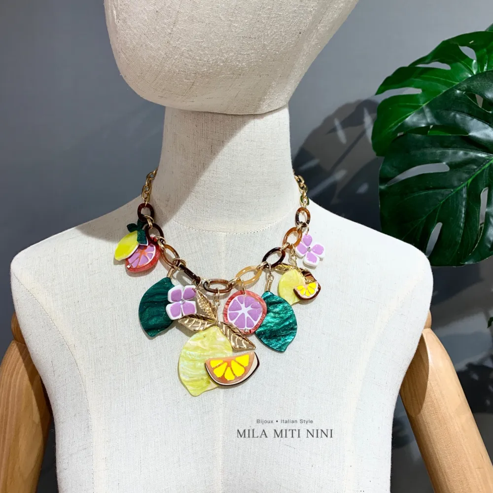 Frutta Limone Fiore- Collana Corta Moda - CMC-12708
