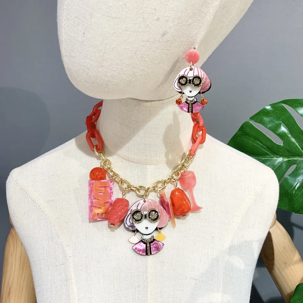 Donna-Collana Corta Resina - CMC-15387