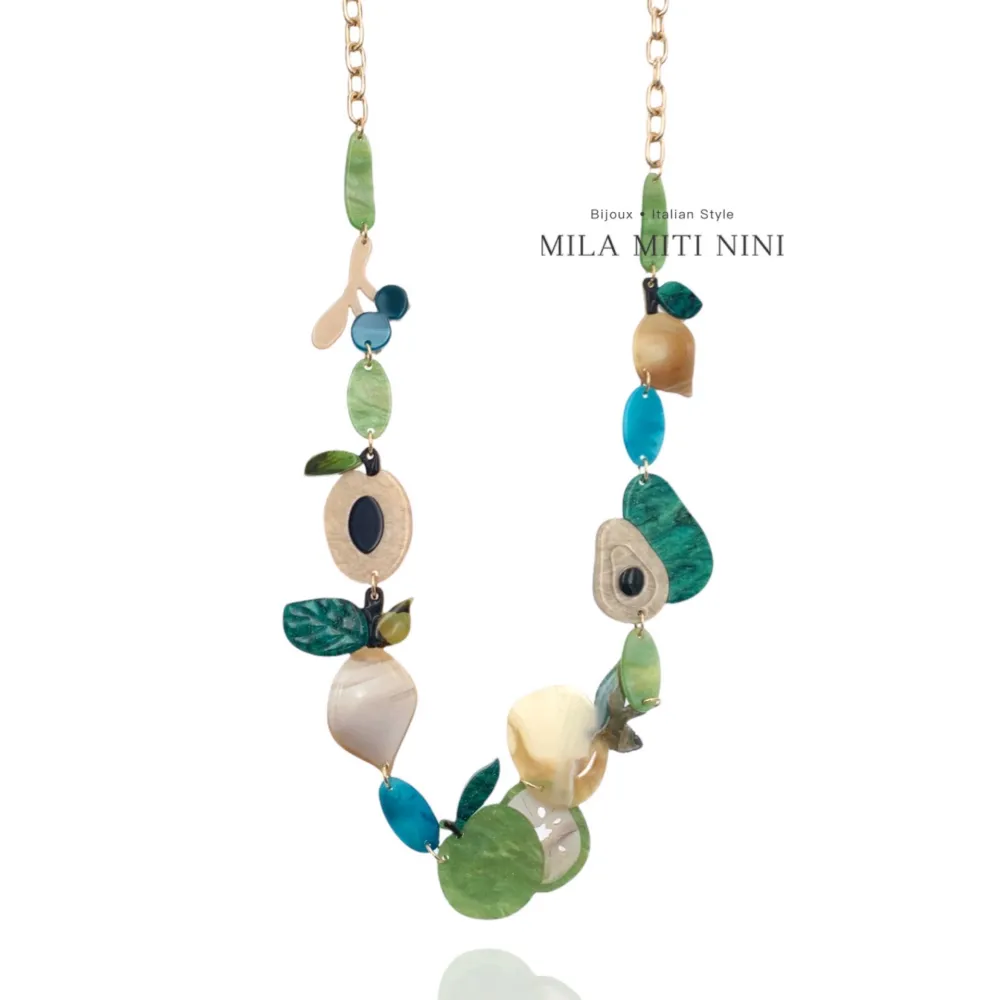 Frutta Pera-Collana Lunga in Resina - CML-13727