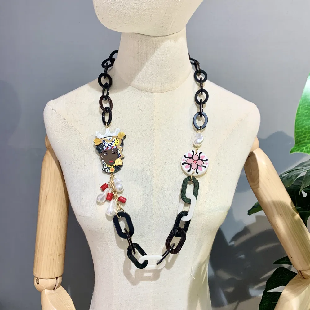 Testa di Moro-Collana Lunga Moda - CML-15341-A