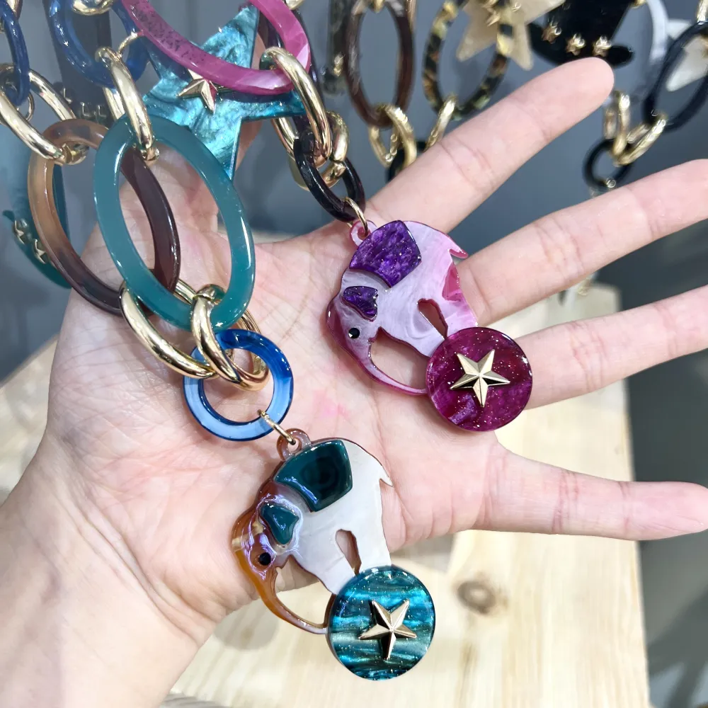 Circo Elefante Clown-Collana Lunga Moda in Resina - CML-16151-A