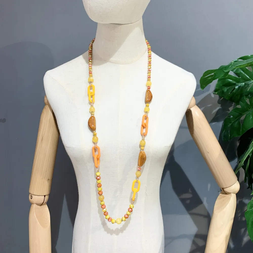 Perline Cristalli  -Collana Lunga Moda - CML-703-02