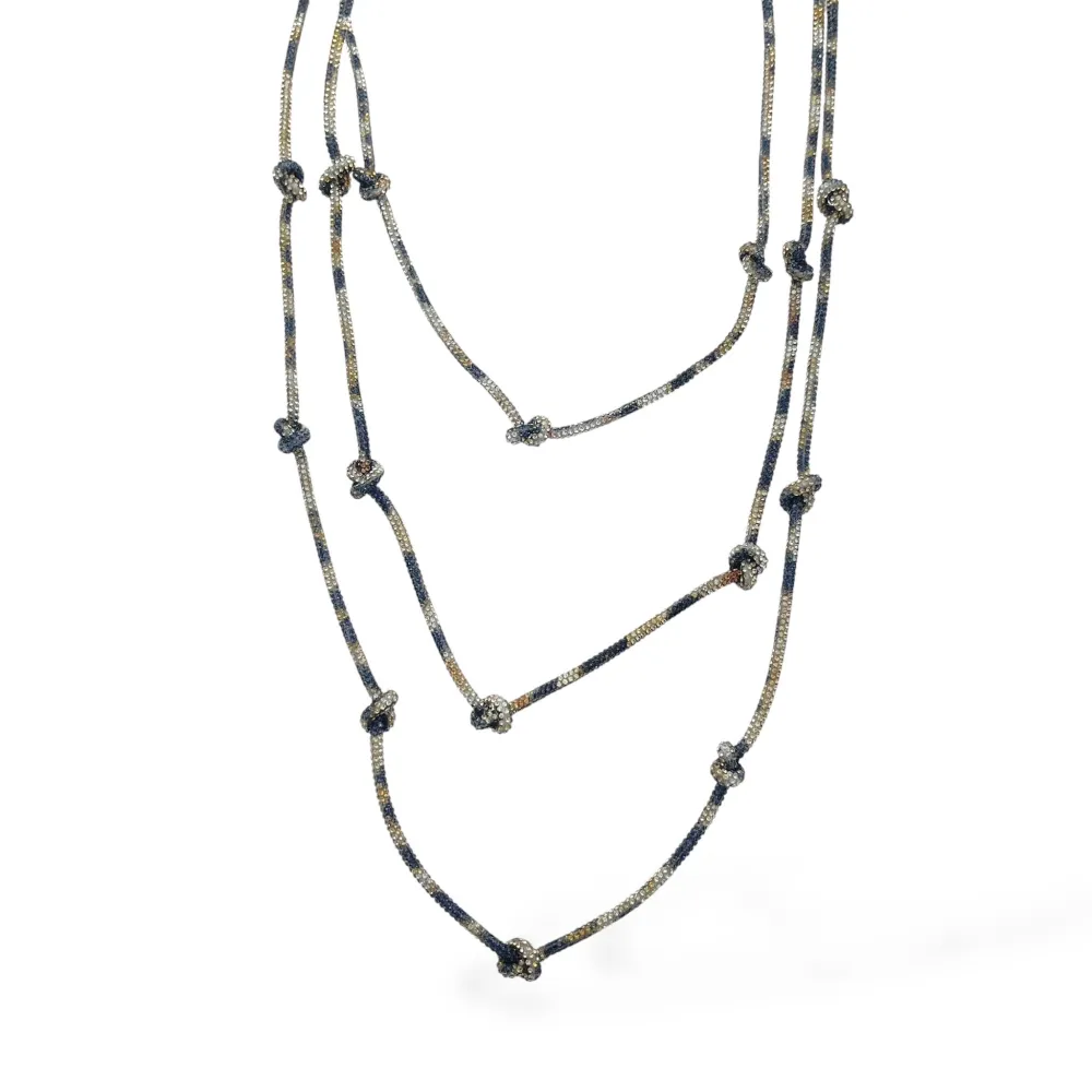 Tre fili con Nodo -Collana Lunga Moda - CML-759-13