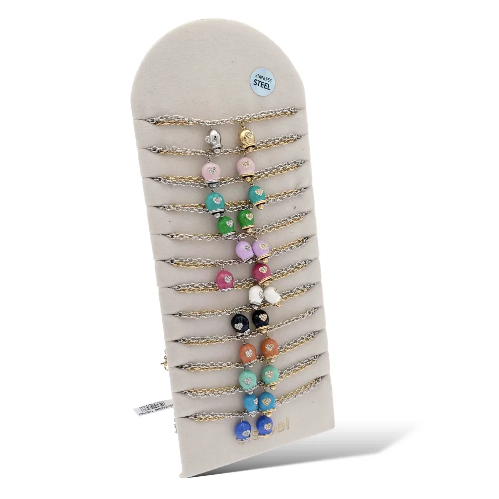 Campanello Smaltato-12pz Collane in Acciaio - CPA-103-AA3438NB