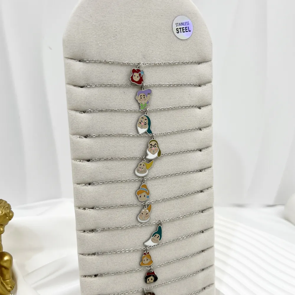 Favola Sette Nanni -12pz Collane in Acciaio - CPA-103-AA4072-4083N