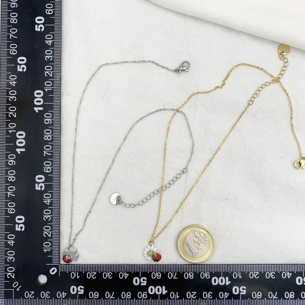 Mix Coccinella Smaltata-12pz Collane Corte in Acciaio - CPA-103-AA894N