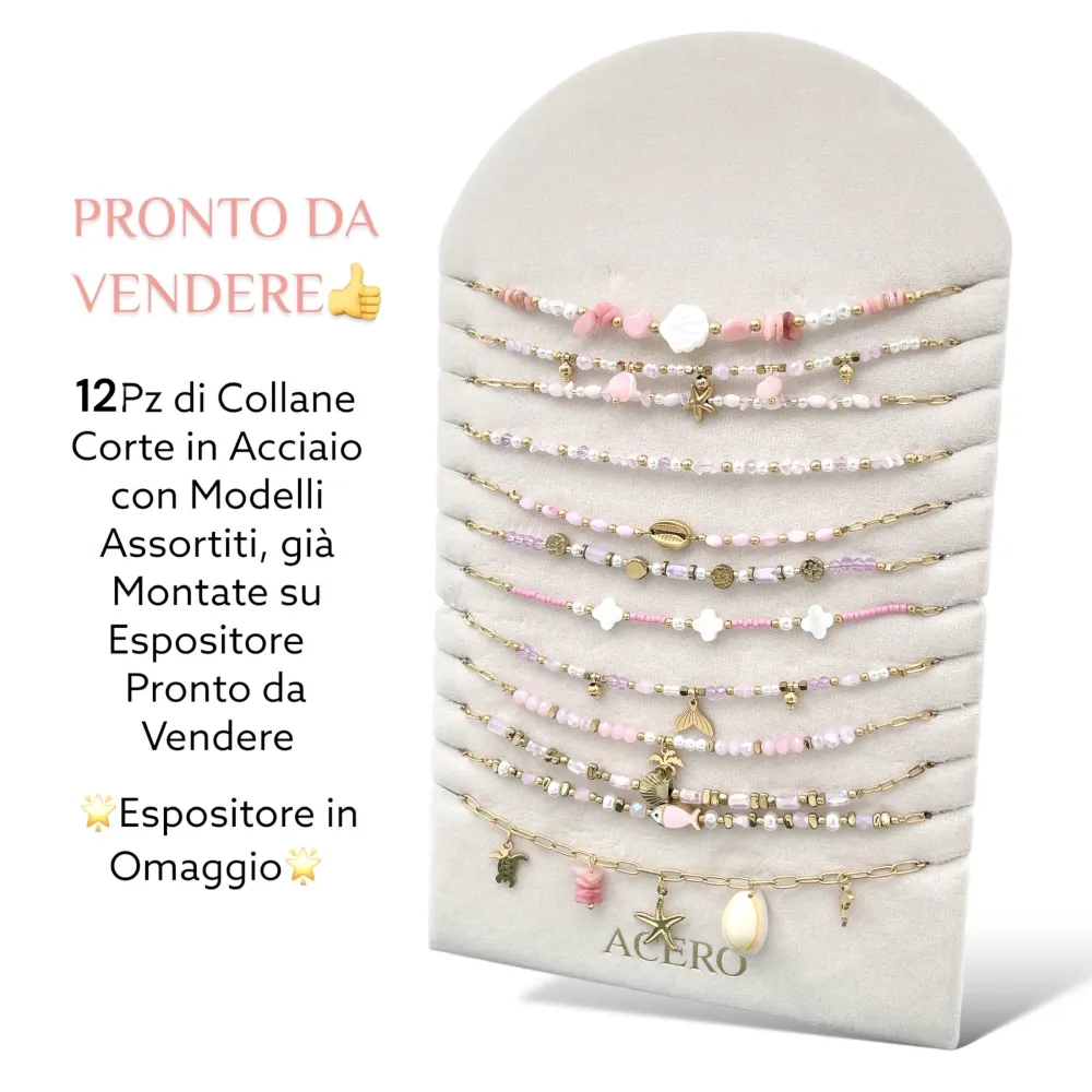 Mix Modelli-12pz Collane in Acciaio - CPA-735-48