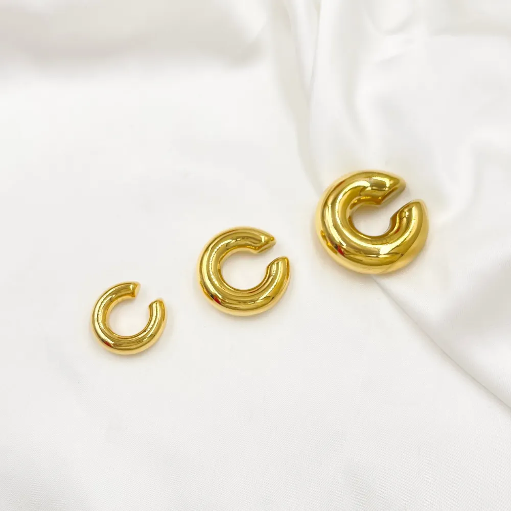 Cerchio Bombato Grande 10x30mm-Earcuff in Acciaio - EAK-103-AA4715E L