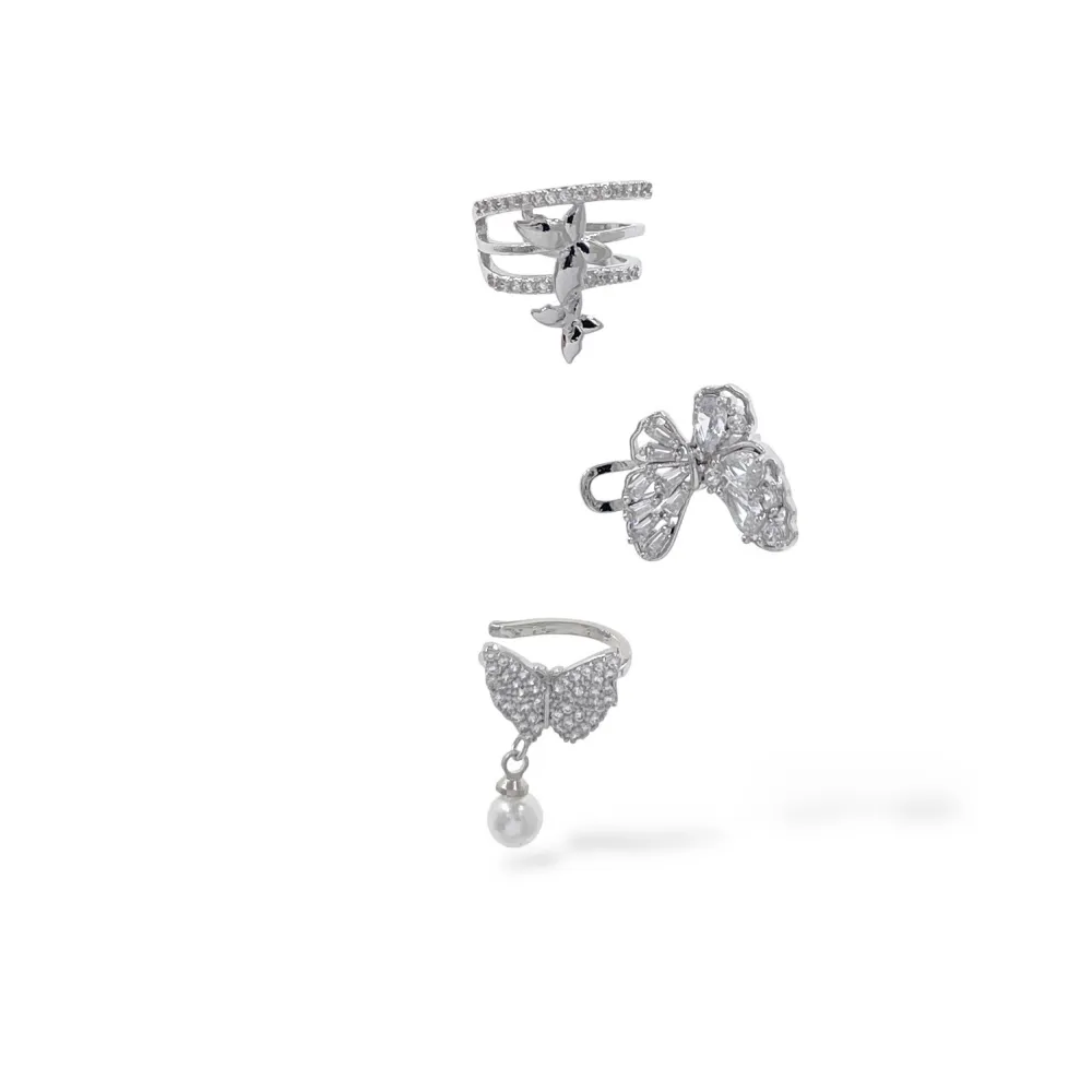 Set 3Pz  -Earcuff con Zirconia - EAK-506-311
