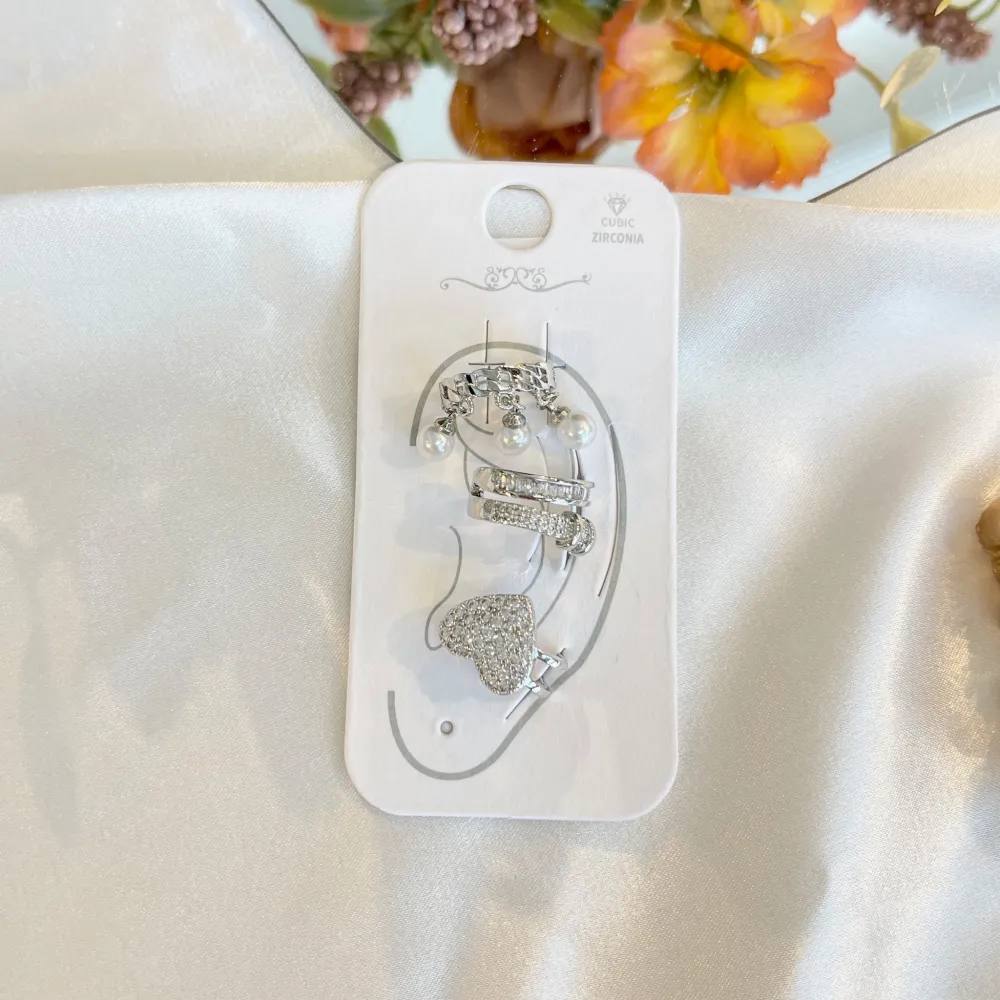 Set 3Pz  -Earcuff con Zirconia - EAK-506-313
