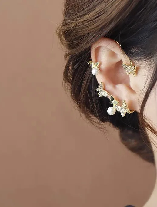 Farfalla Perla-Earcuff in Ottone - EAK-705-03